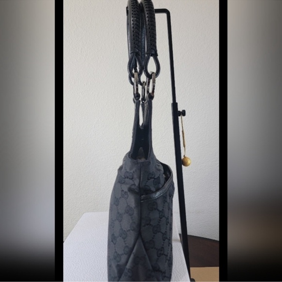 Gucci GG Monogram Canvas Black Handbag Satchel Bag - Picture 5 of 11